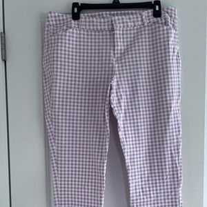 Pink and white gingham pixie ankle pants